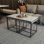 Hanah Home Defne - Juego de mesas de centro Gris claro y negro